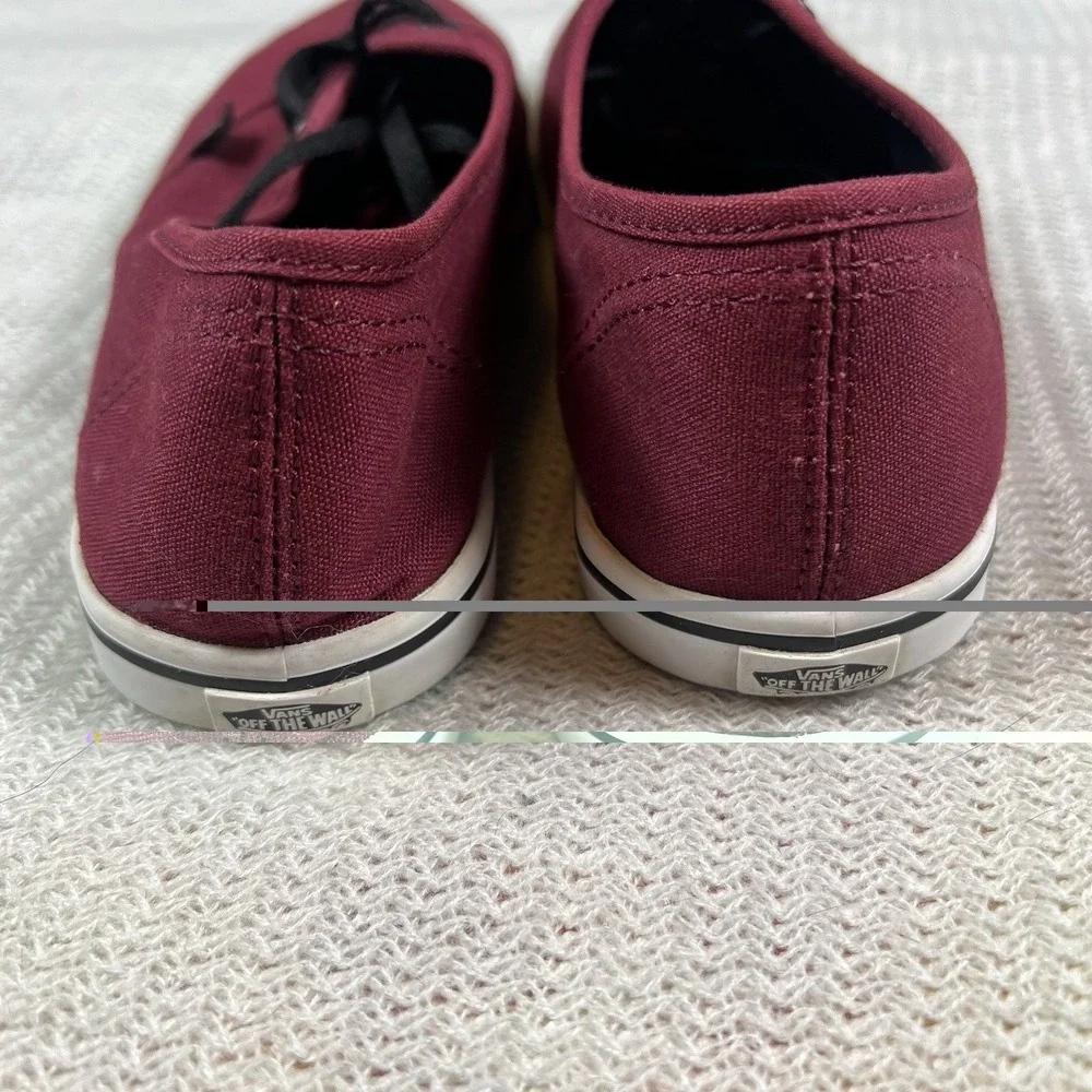 Vans Canvas Lace Up Sneakers Womens 8 Burgundy‎ Skateboard Casual Comfort Shoes
